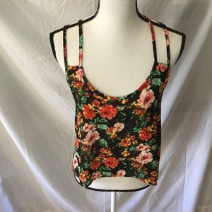 WINDSOR Black Floral Camisole Top Double strap S